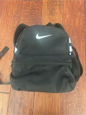 Mini Nike Black Backpack with White Swoosh